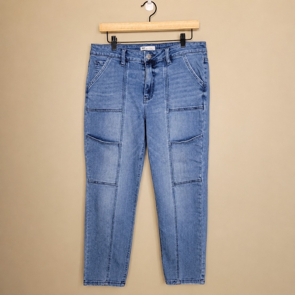 KUT From The Kloth Women's Size 10 Utility Cargo Straight Jeans‎ Light Wash